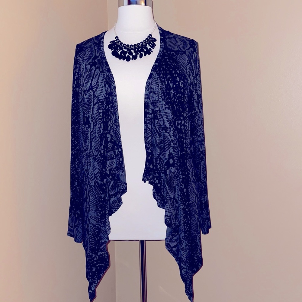 Printed Long sleeve Open Front Cardigan
